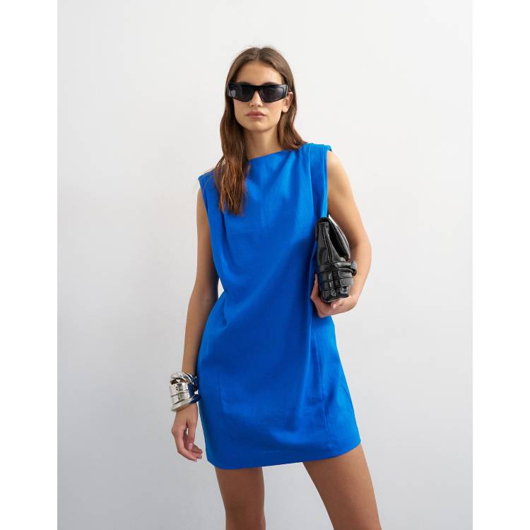 tere mini dress in bright cobalt velvet strapless dress Topshop - Mini Dress -
