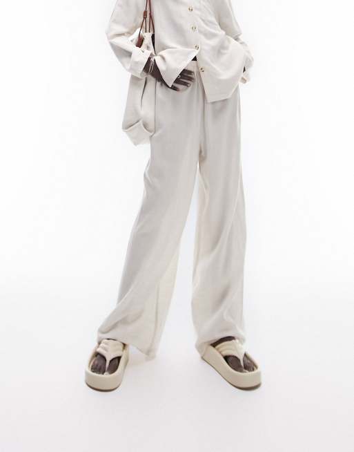 Topshop linen shirt and pants pyjama set in oatmeal, 4 of 4