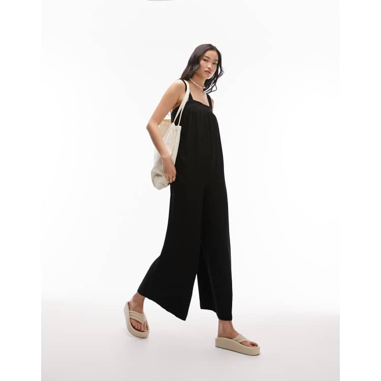 Black store overalls linen