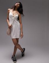 Topshop crochet mini oversized swing sun dress in ivory | ASOS