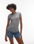 [Topshop] Topshop linen tee in grey M GREY