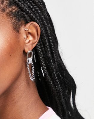 Topshop link and chain drop earrings in silver