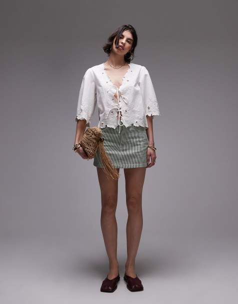 Topshop - Liseuse à découpes fleuries et broderies beiges - Ivoire - view 1