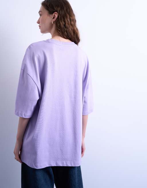 Topshop – Ljuslila t-shirt i oversize med 'San Francisco'-tryck, 3 av 4