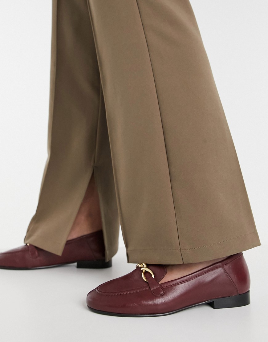 Topshop loafers in burgundy-Red