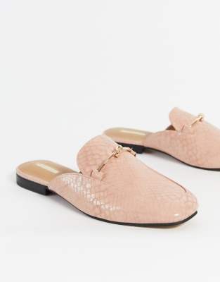pink backless loafers