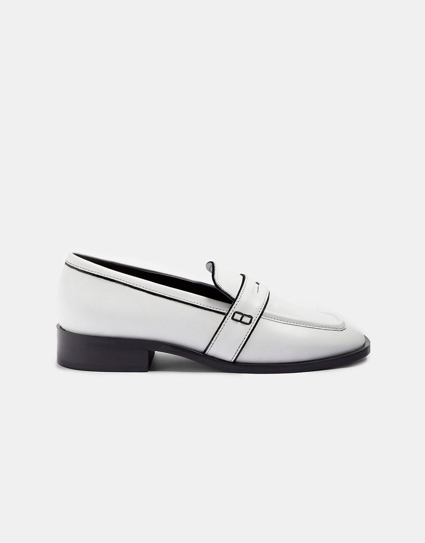 Topshop Loafers In White-multi