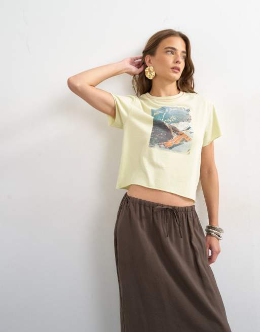 Topshop – Lockerer, schmaler Maxirock in Schokobraun mit geschnürter Taille, 5 von 5