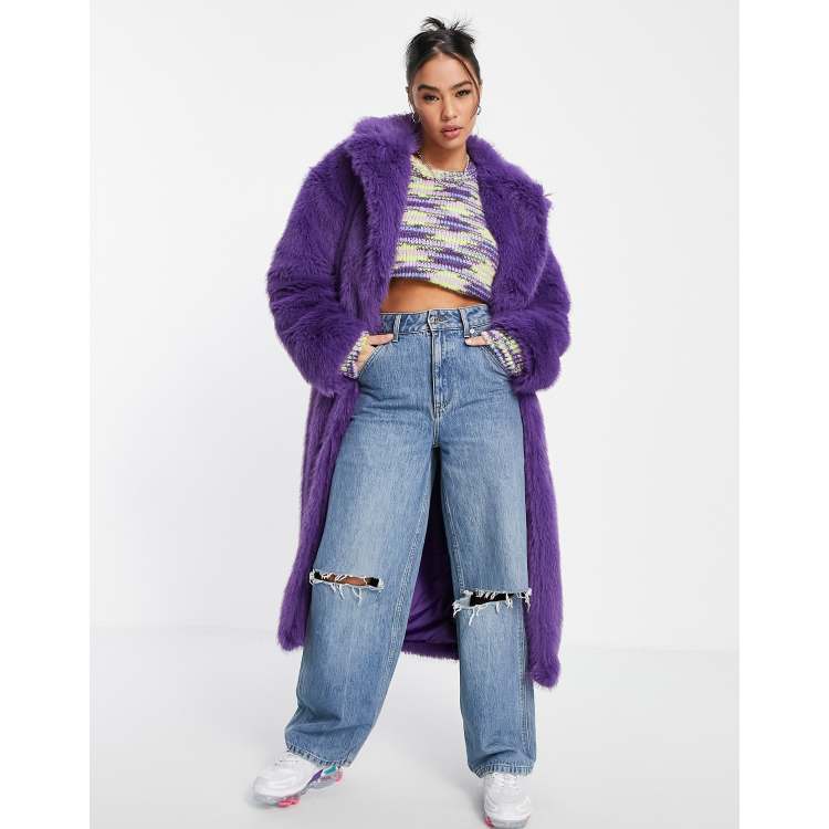 Mauve hotsell fur coat