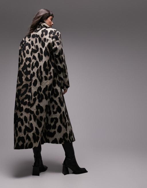 Full length leopard print on sale coat