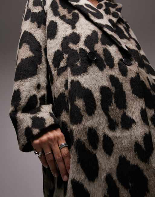 Leopard shop wool coat