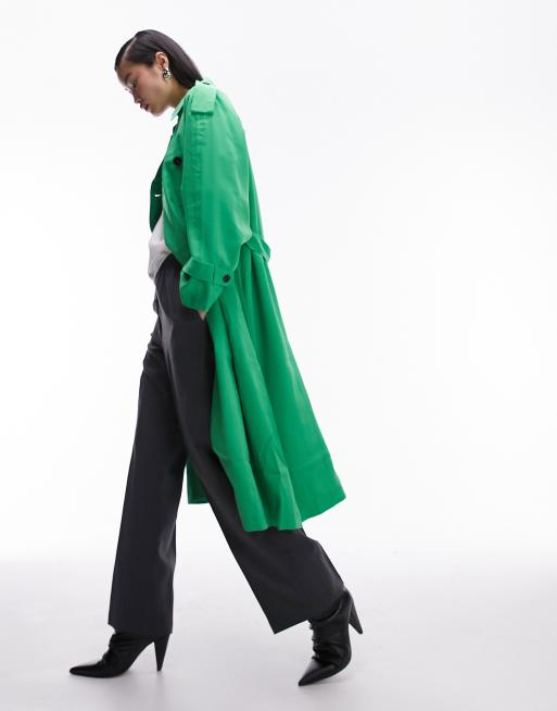 Topshop green trench discount coat