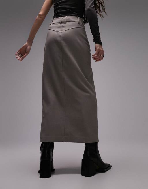 Maxi pencil skirts grey sale