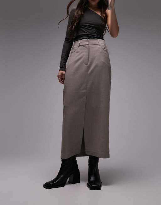 Maxi pencil 2025 skirts gray