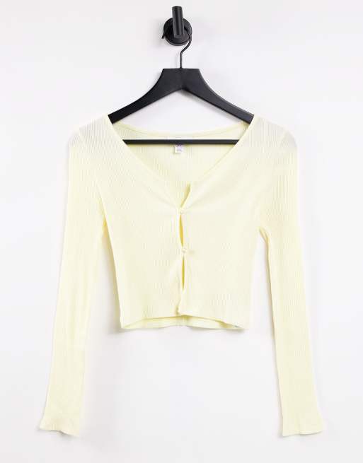 Yellow button hot sale crop top