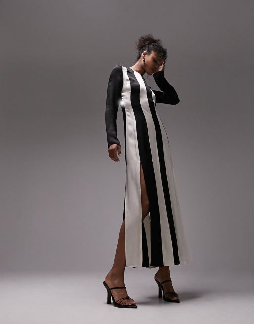 Black and white sales panel dress