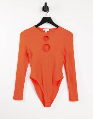 orange bodysuit long sleeve