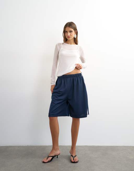Topshop long sleeve double layered tank top in ecru, 3 of 4