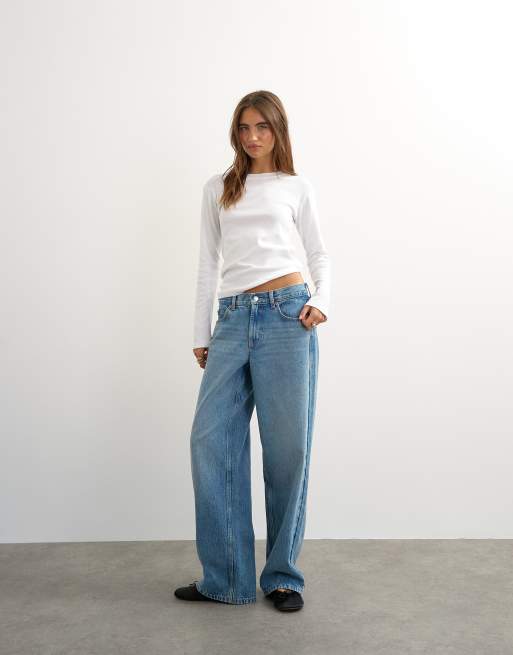Topshop long sleeve everyday tee in white, 3 of 4