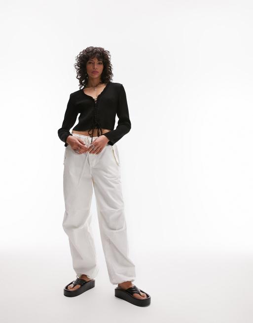 Lace up hot sale trousers topshop