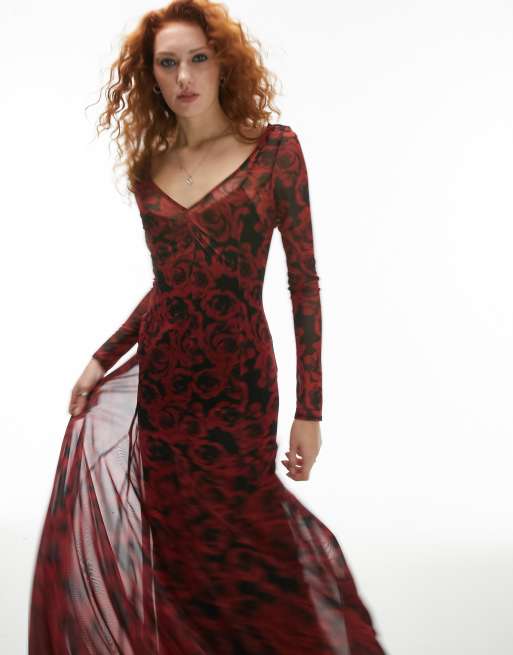 Rose long 2024 sleeve dress