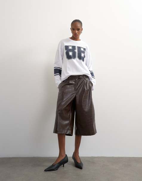 Topshop long sleeve skater '92' graphic t-shirt in white - view 1