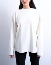 Topshop long sleeve skater tee in white