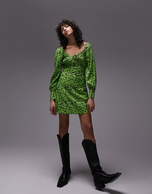 Topshop green animal print dress sale