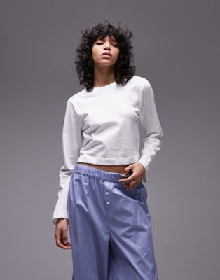 Topshop long sleeve top and trouser pyjama set in blue