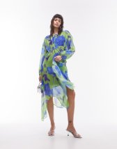 Topshop floral chuck on midi dress hotsell