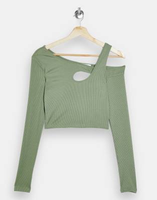 green cut out top