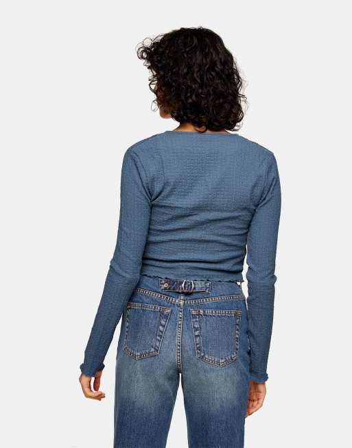 Topshop long-sleeved textured crop cardigan, 2 of 4