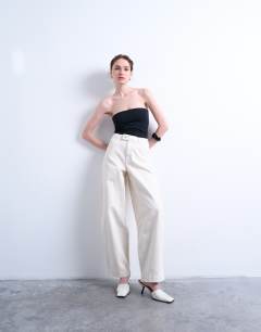 Model wearing Longline bandeau in black