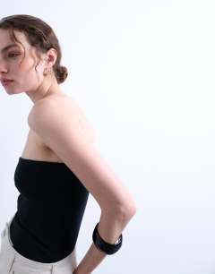 Model wearing Longline bandeau in black
