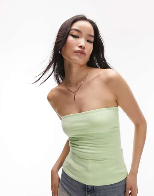 Topshop longline bandeau in pastel green