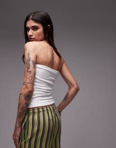 Model wearing Longline bandeau in white