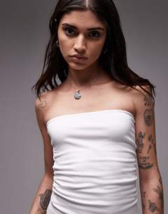 Model wearing Longline bandeau in white