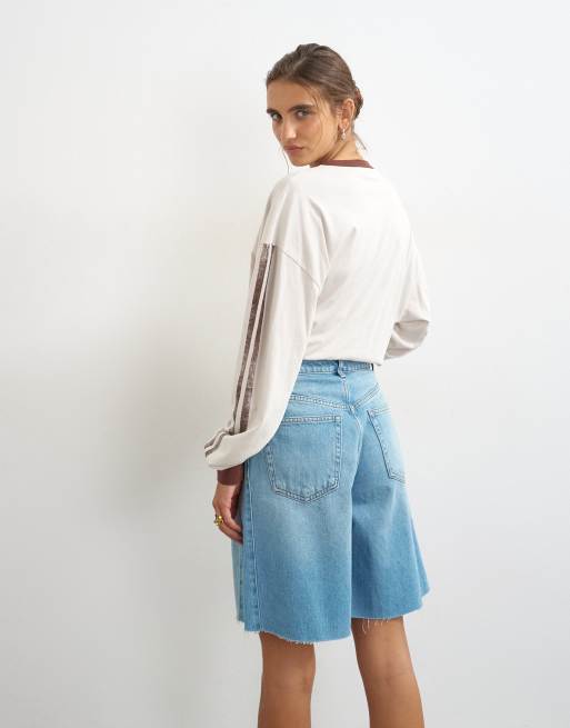 Topshop longline barrel short in bleach, 5 of 7