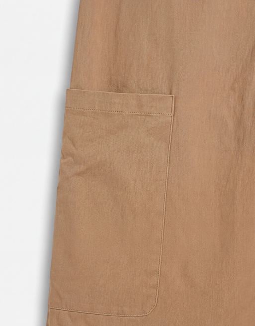 Topshop longline bermuda cargo short in ecru, 9 of 9