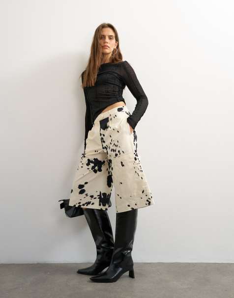 Topshop longline bermuda short in ink smudge - view 1