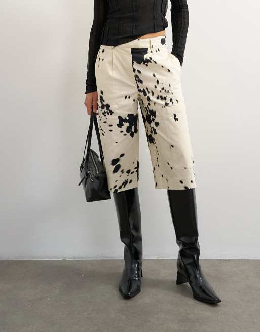 Topshop longline bermuda short in ink smudge, 2 of 5