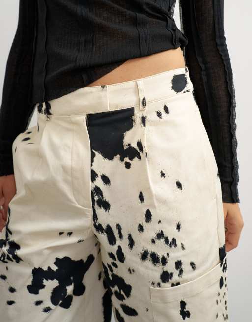Topshop longline bermuda short in ink smudge, 3 of 5