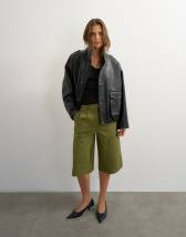 Topshop longline bermuda short in khaki