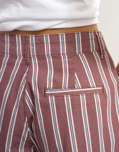 Model wearing Longline bermuda short in stripe