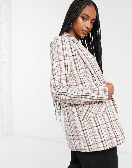 Checked longline outlet blazer