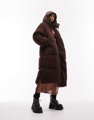 Topshop long hot sale puffer coat