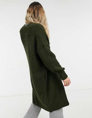 longline khaki cardigan
