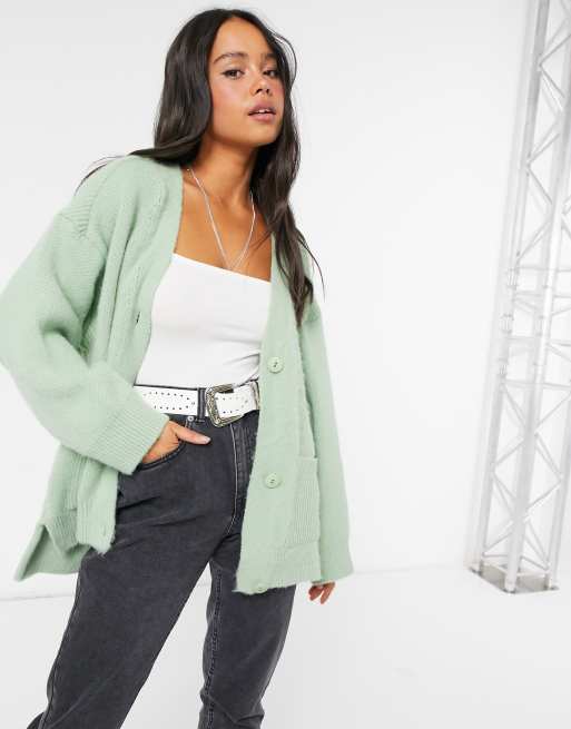 Buy Green Ribbed Longline Cardigan 14, Cardigans