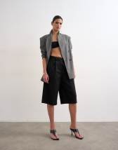 Topshop longline cargo short in black