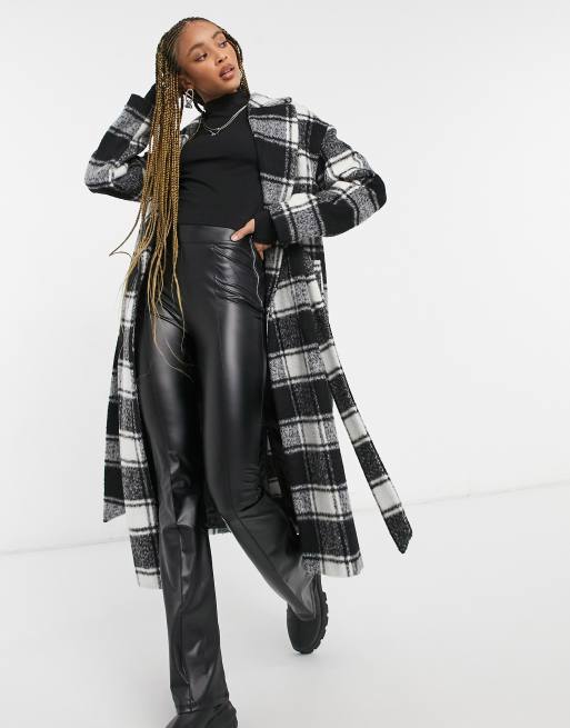 Tartan on sale coat topshop